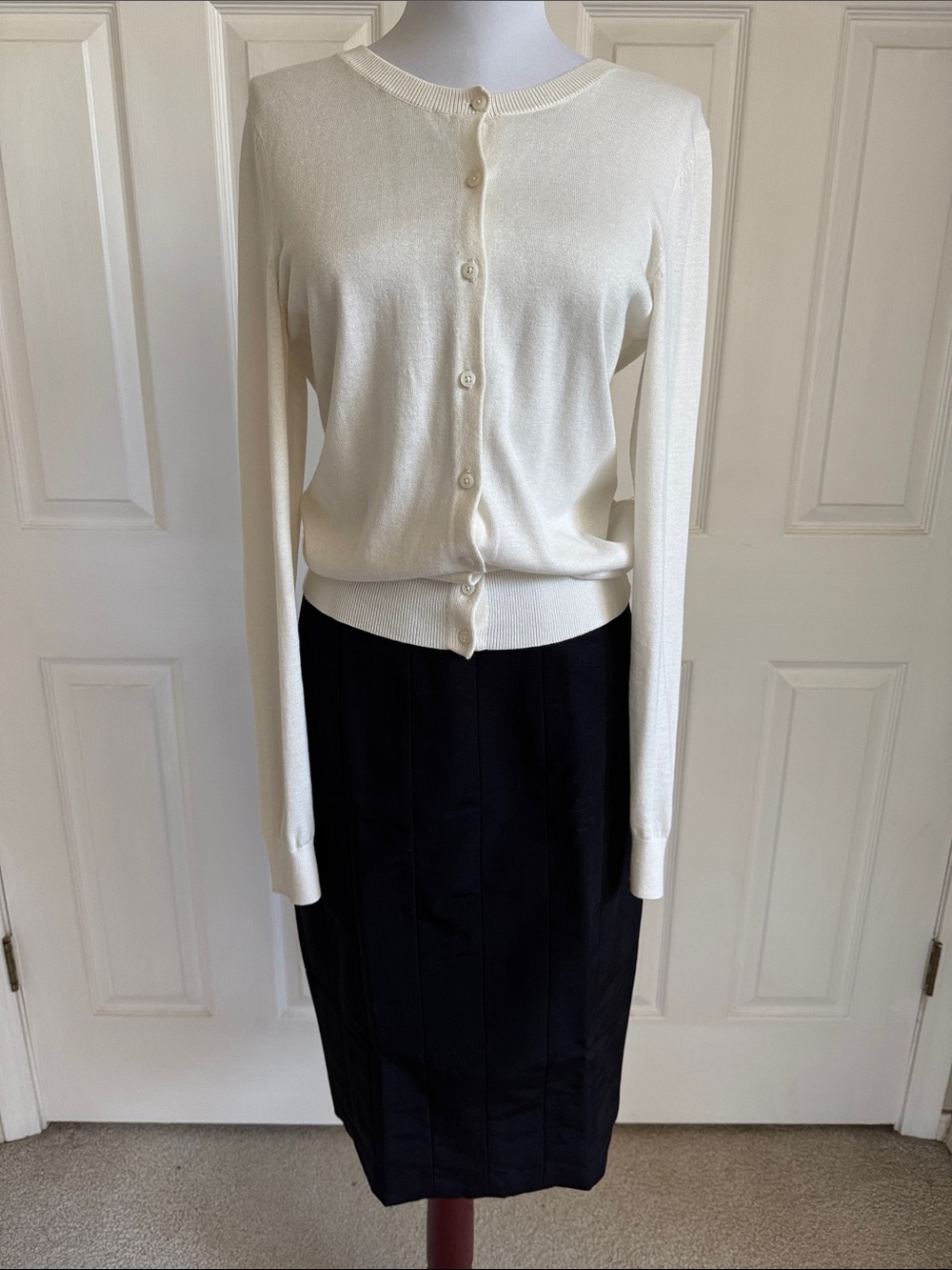 3pc BR mini wardrobe, new skirt, cardigan, merino wool top